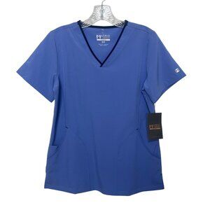 Maevn Matrix Impulse Scrub Top Womens Small Blue New VNeck Short Sleeve